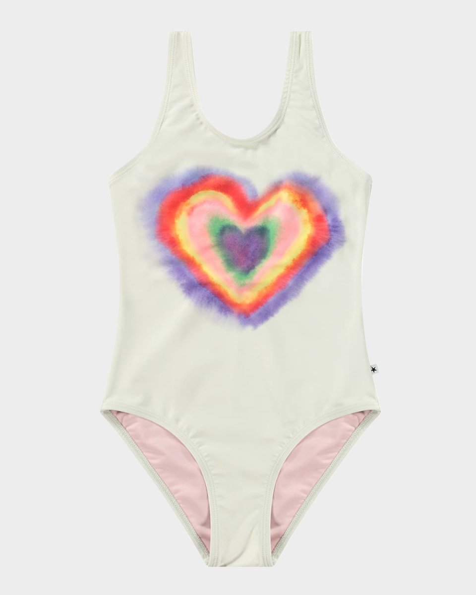 Girl's Nika Printed Low Back Swimsuit, Size 8-12